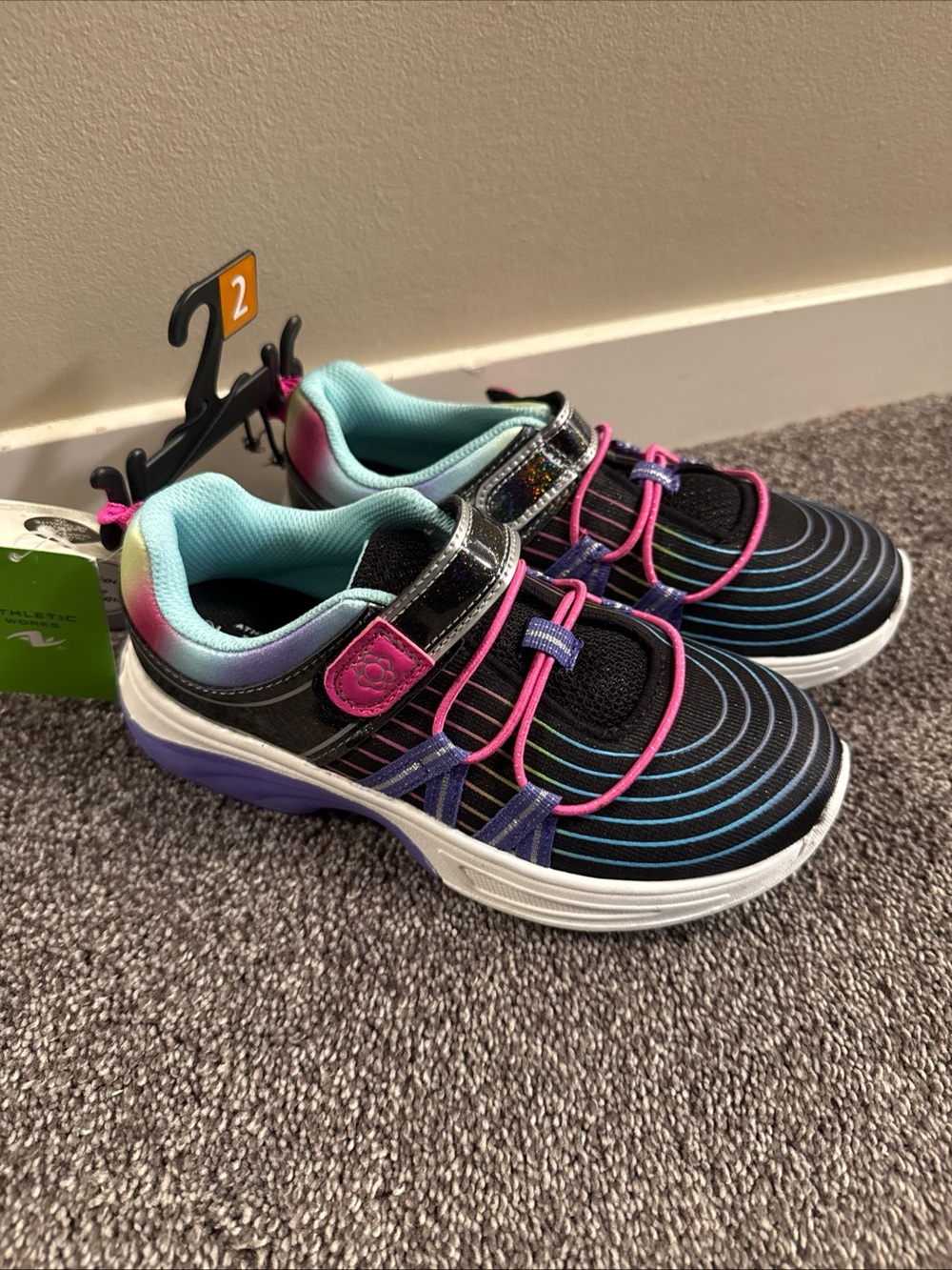 Girls Athletic Works Sneaker Size 2. Brand New